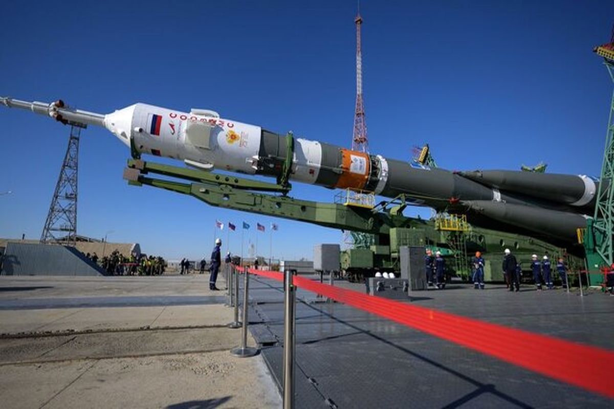 موشک سایوز روسیه قبل از پرتاب