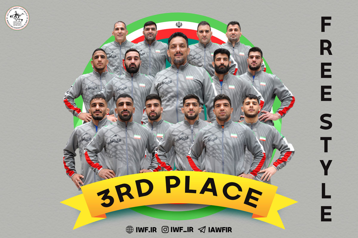 تیم ملی کشتی آزاد ایران سوم آسیا شد