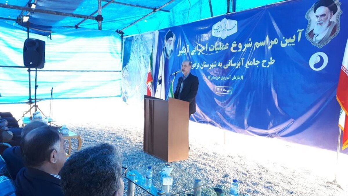 عملیات احداث آبگیر طرح آبرسانی به دزفول با حضور وزیر نیرو آغاز شد