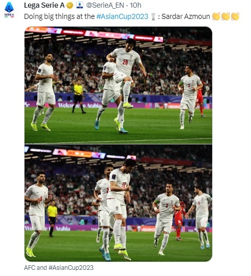 بازنشر شادی گل سردار آزمون مقابل فلسطین در صفحه سری آ +عکس