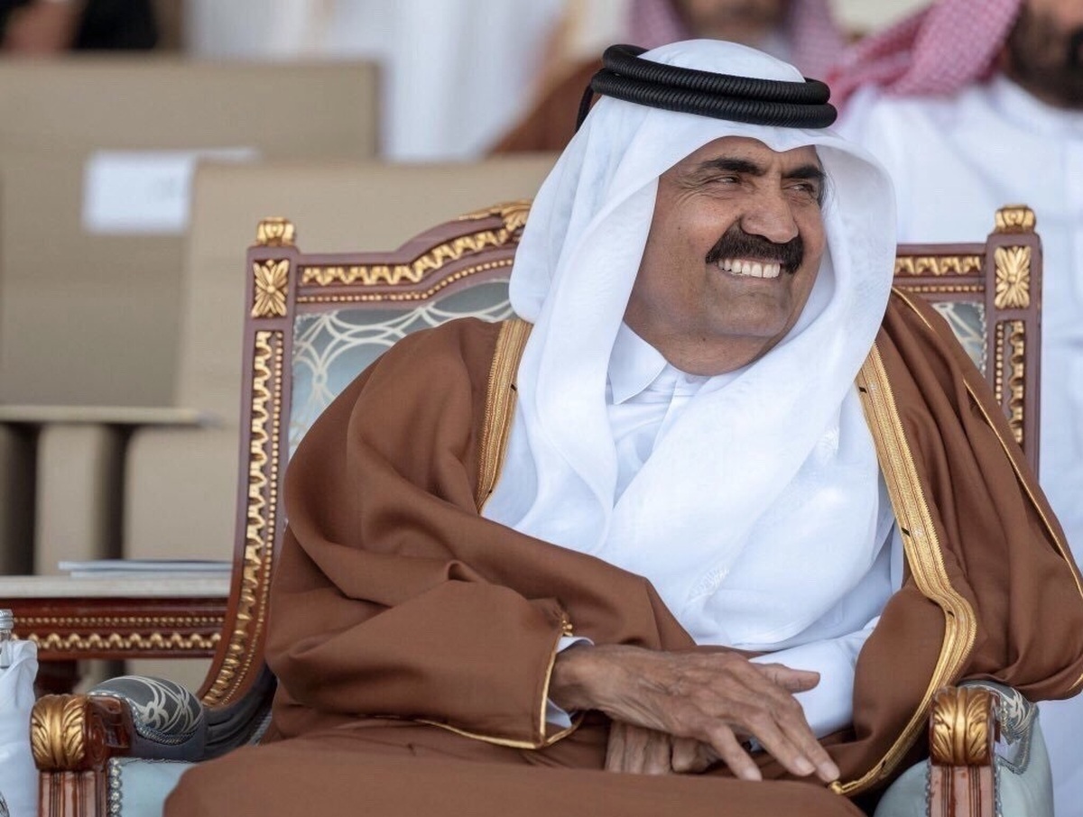 کار جالب پدر امیر قطر هنگام بازی ایران و فلسطین+عکس