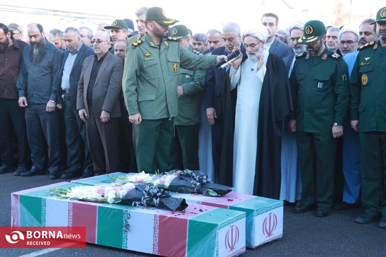 مراسم تشییع پیکر مطهر ۲ شهید گمنام در رشت