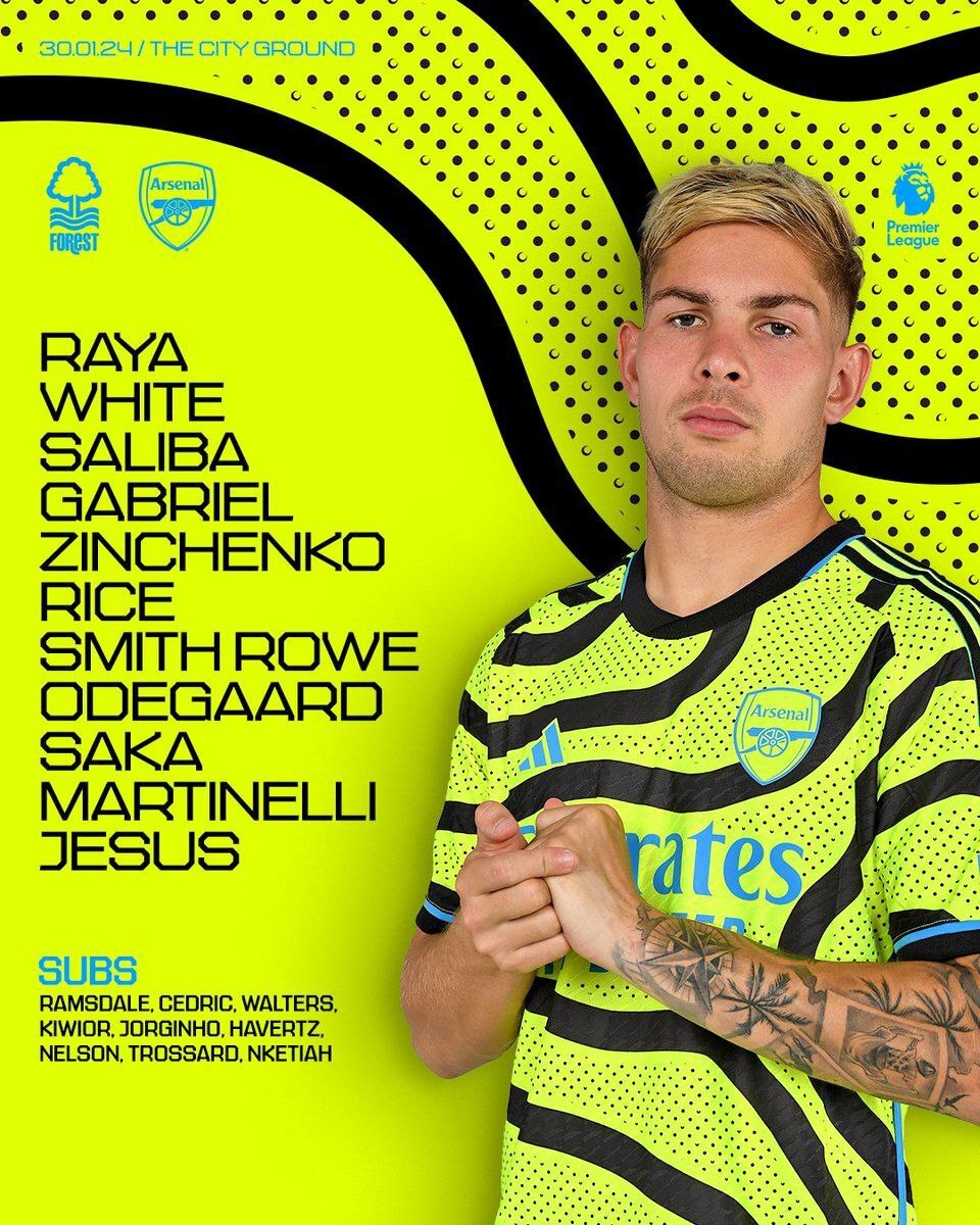 ترکیب آرسنال مقابل ناتینگهام فارست مشخص شد