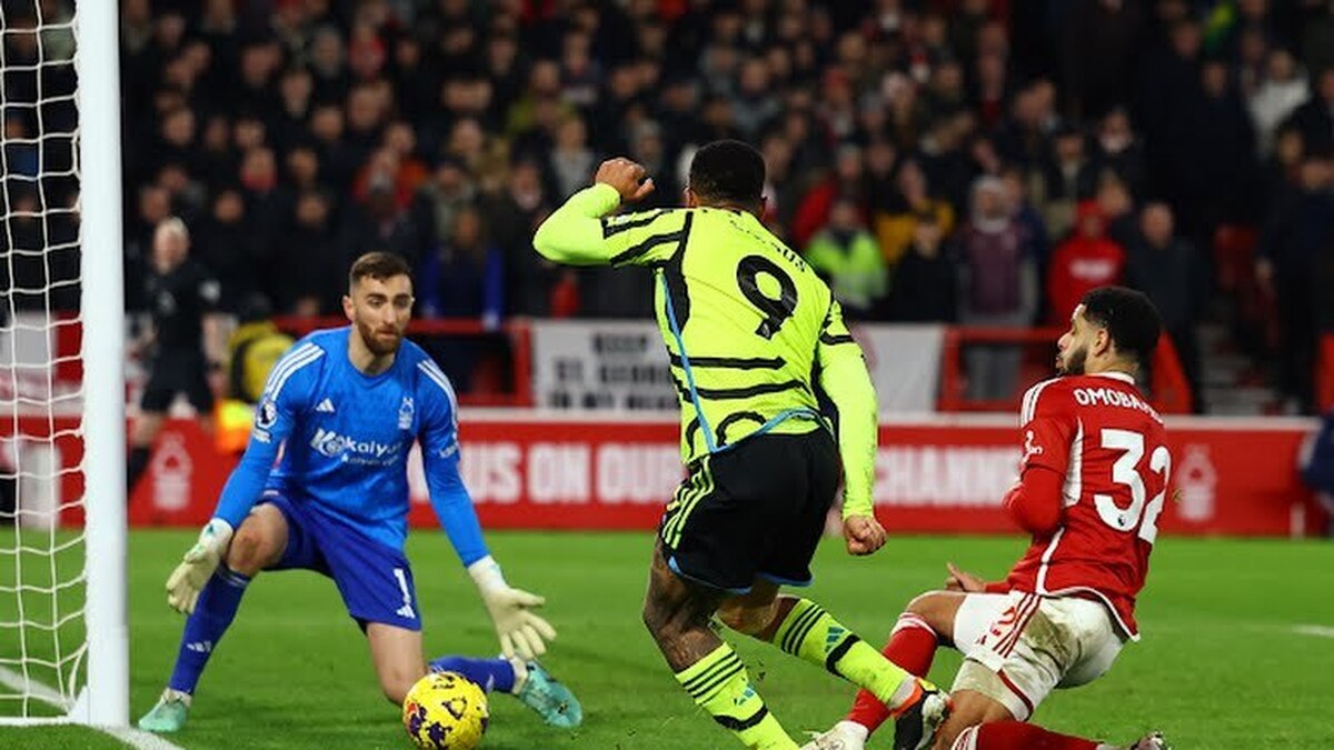 گل اول آرسنال به ناتینگهام فارست توسط گابریل ژسوس+فیلم