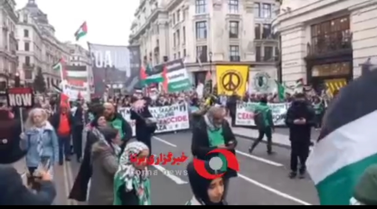 تجمع گسترده طرفداران فلسطین در لندن