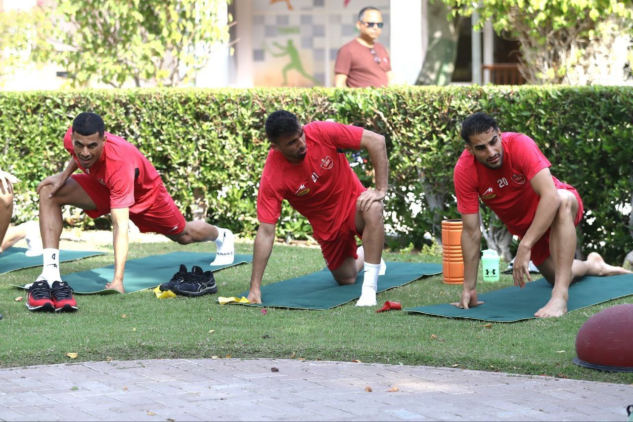 تمرین گرم پرسپولیسیها با آهن سرد+ تصاویر تمرین گرم پرسپولیسیها با آهن سرد+ تصاویر