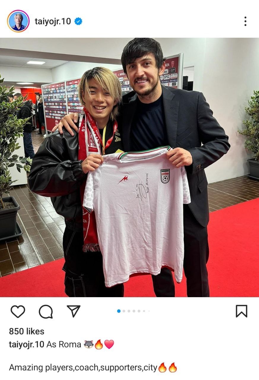 پیراهن تیم ملی هدیه سردار آزمون به چهره مشهور اینستاگرامی +عکس