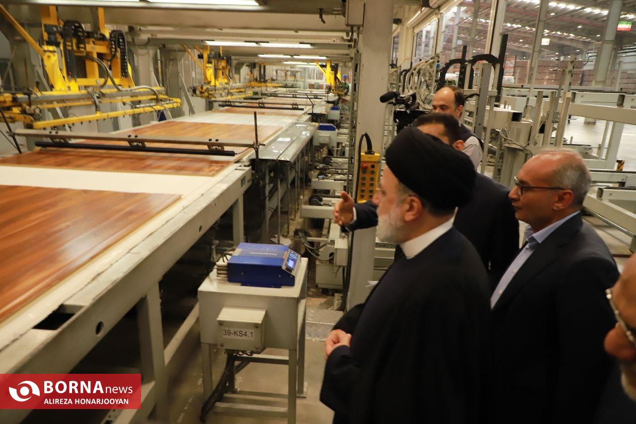 افتتاح فاز یک بزرگترین واحد تولید ورق‌های فشرده چوبی غرب آسیا با حضور رییس جمهور