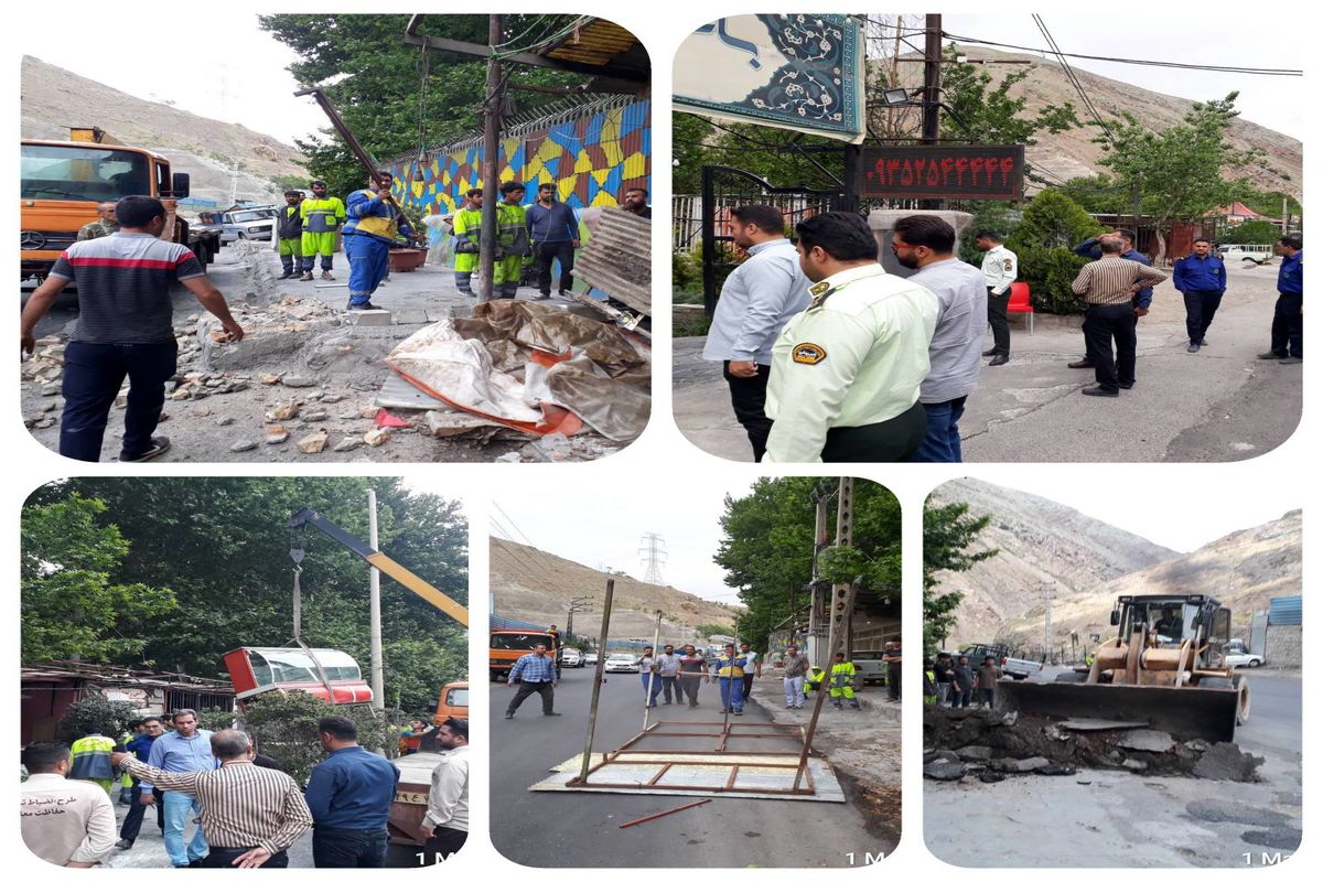 جمع آوری ۱۱ سازه غیر مجاز در حاشیه جاده سولقان