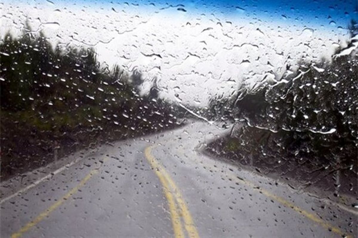 بارش باران در جاده‌های ۷ استان