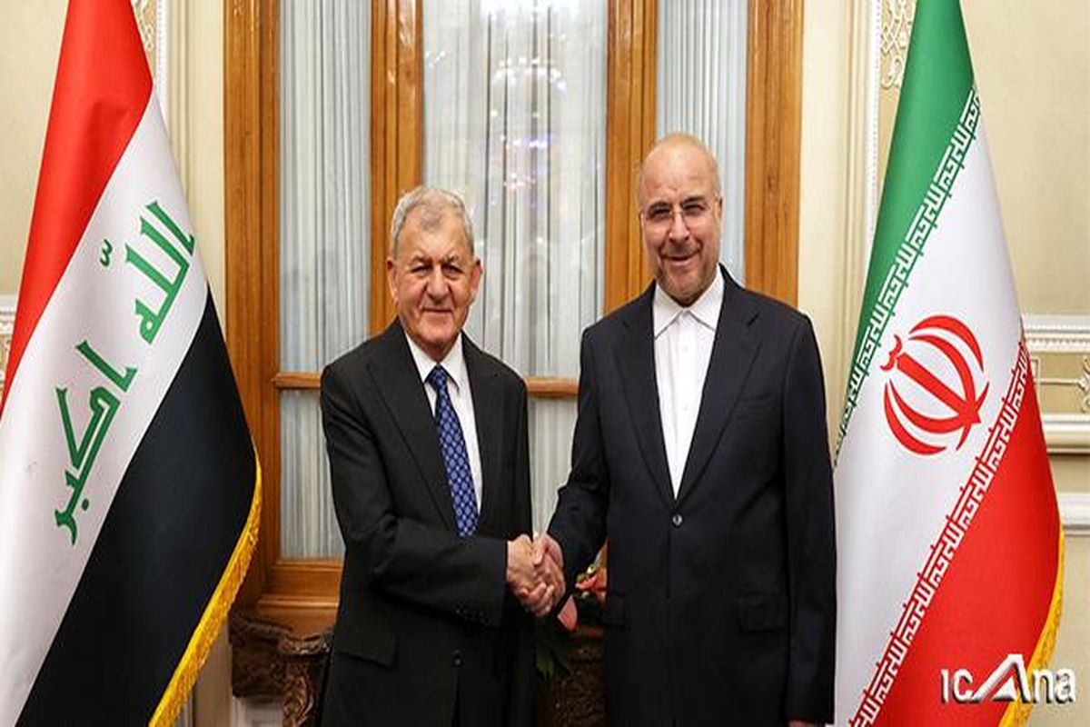 دیدار رئیس‌جمهور عراق با رئیس مجلس شورای اسلامی