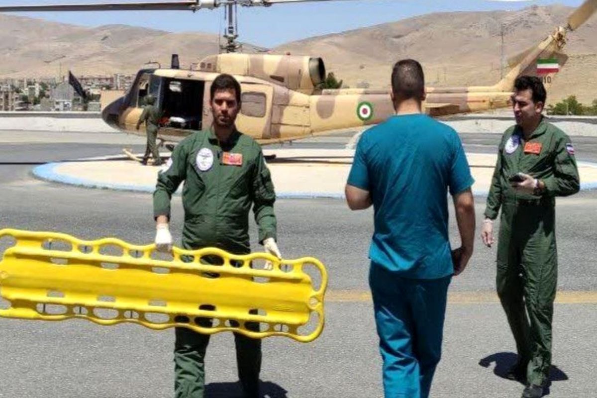 امدادرسانی اورژانس هوایی استان به مصدوم دچار سوختگی در نهاوند