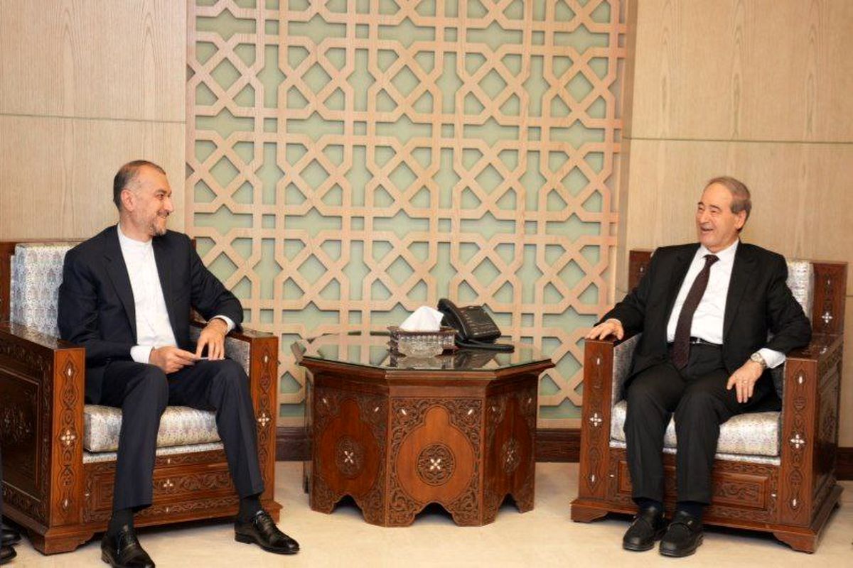 دیدار و رایزنی امیرعبداللهیان با وزیر خارجه سوریه