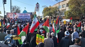 مردم قزوین در حمایت از مظلومان فلسطین راهپیمایی کردند 