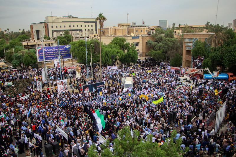 اجتماع پر شور مردم اهواز در حمایت از مردم غزه برگزار شد + عکس