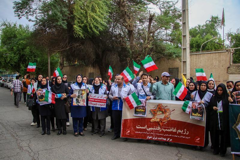 اجتماع پر شور مردم اهواز در حمایت از مردم غزه برگزار شد + عکس