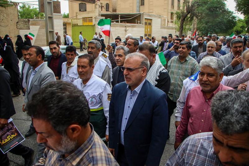 اجتماع پر شور مردم اهواز در حمایت از مردم غزه برگزار شد + عکس