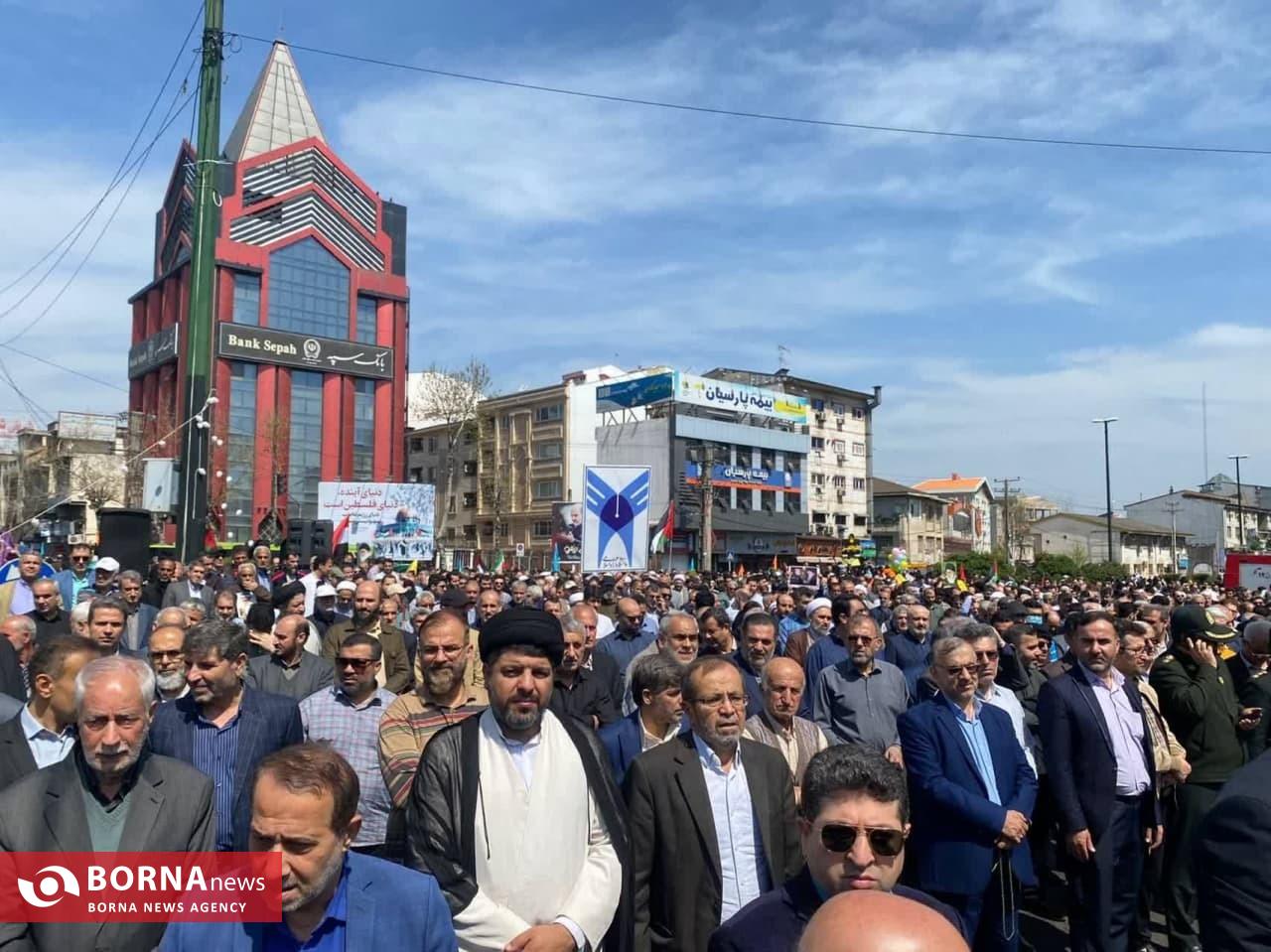 حضور مسوولین در راهپیمایی امروز روزجهانی قدس در رشت