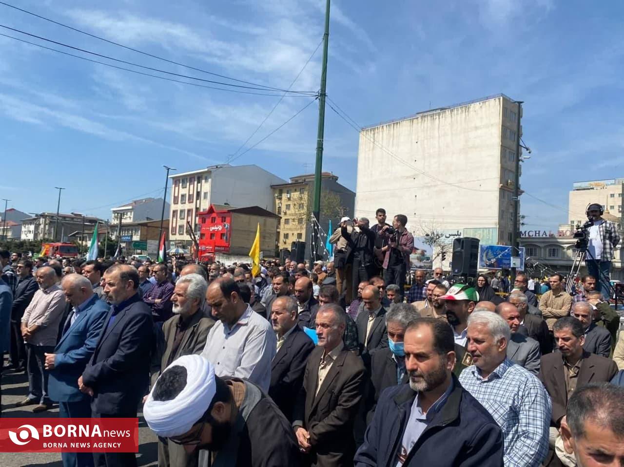 حضور مسوولین در راهپیمایی امروز روزجهانی قدس در رشت