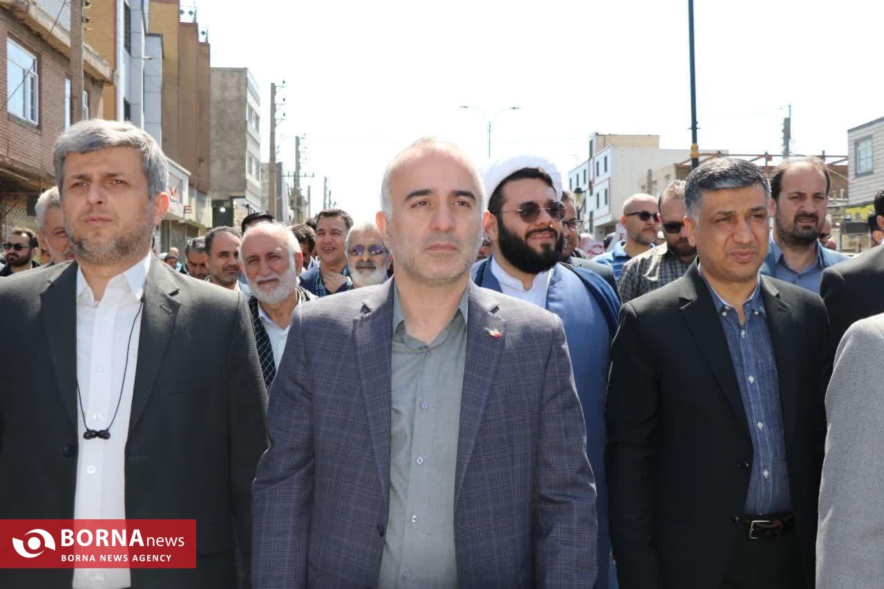 شرکت فرماندار و مسوولین شهرستان رودبار در راهپیمایی روز جهانی قدس