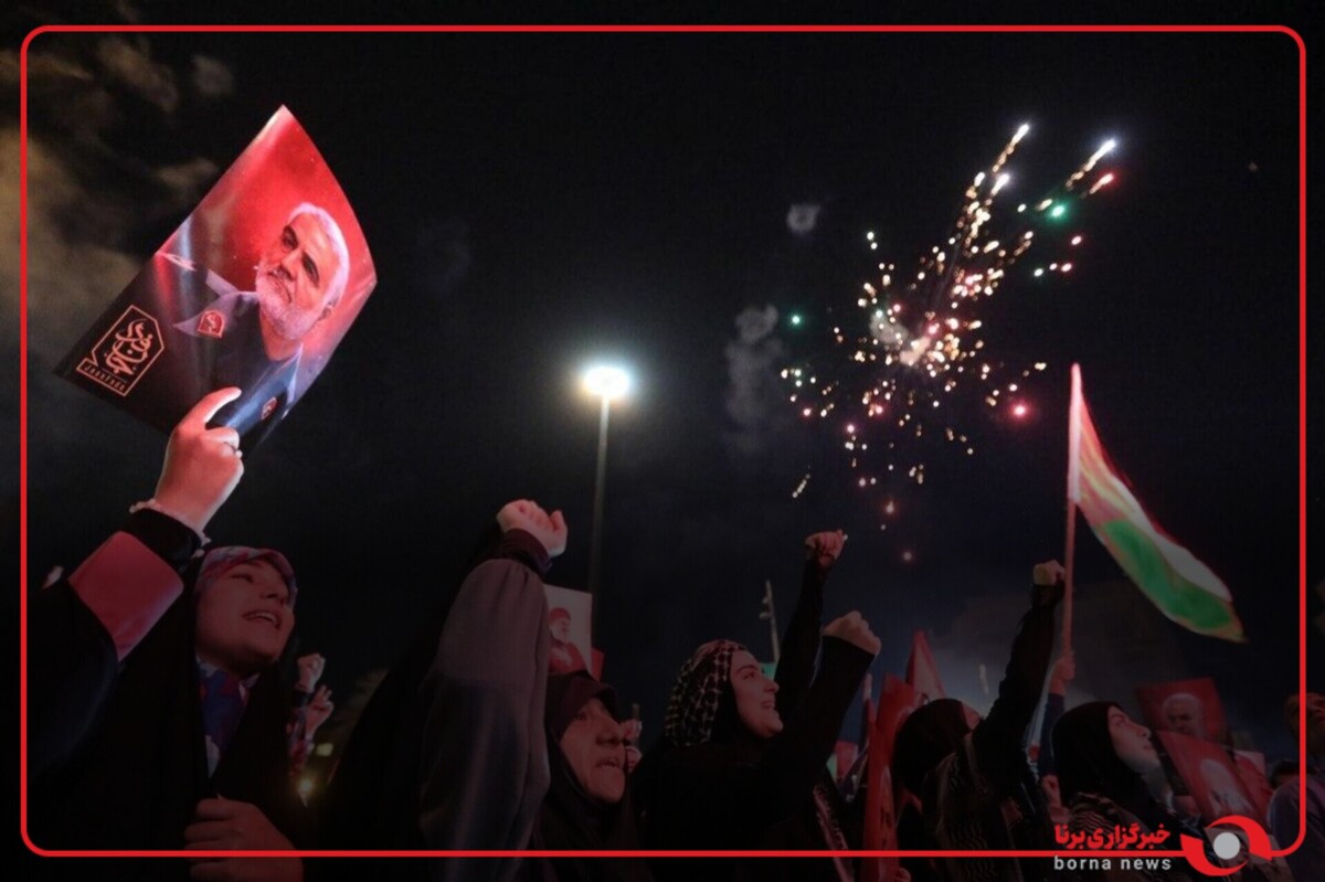 تصاویری از تجمع مردم در میدان فلسطین تهران و شادی از حملات تنبیهی علیه صهیونیست‌ها