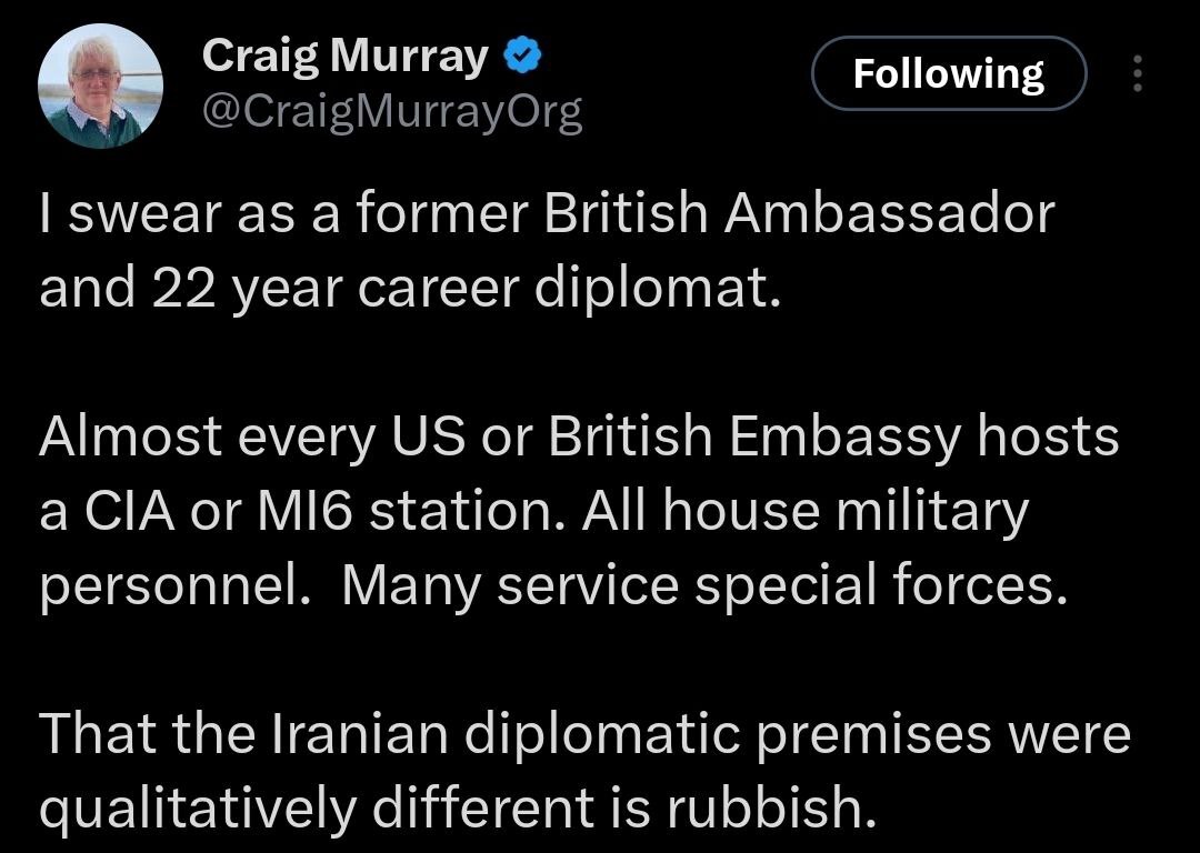 سفیر سابق بریتانیا: مزخرف نگویید! حمله اسرائیل غیرقانونی بود سفیر سابق بریتانیا: مزخرف نگویید! حمله اسرائیل غیرقانونی بود