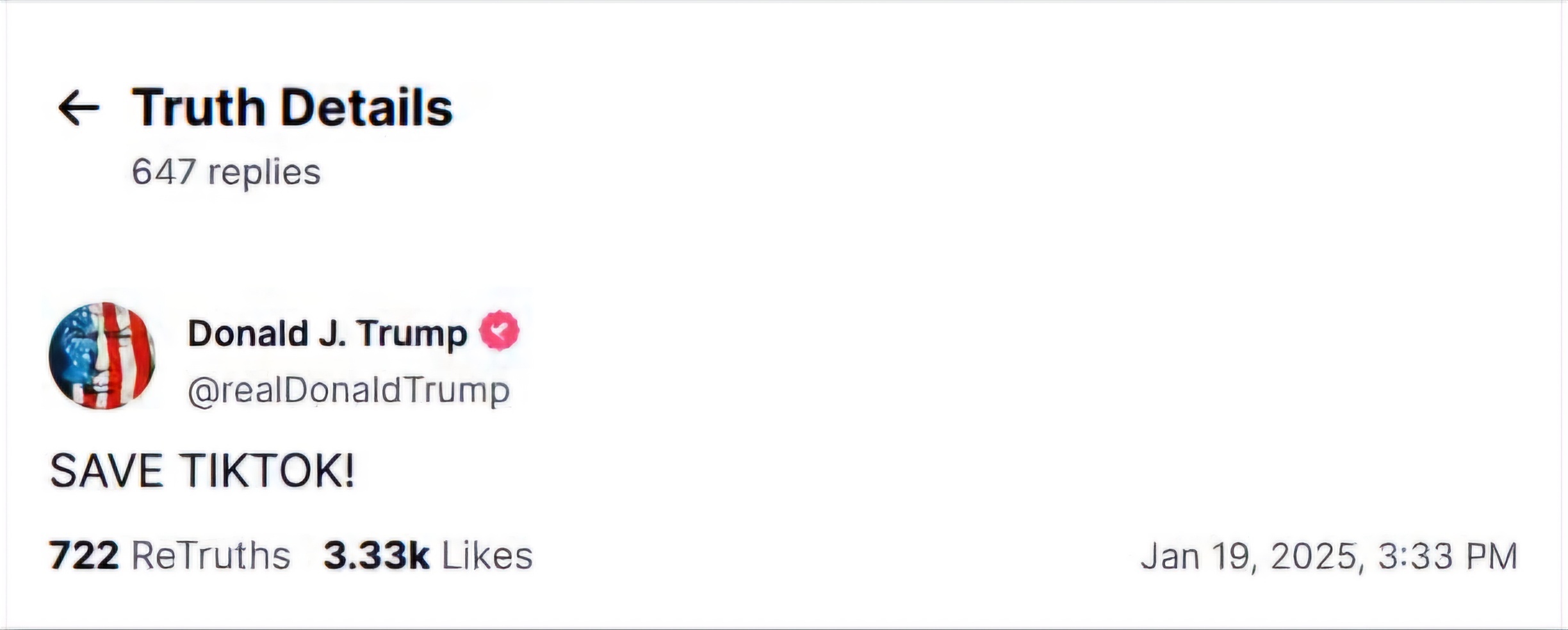 ترامپ: تیک‌تاک را نجات دهید