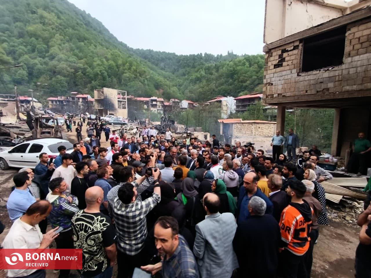 بازدید استاندار گیلان از روستای خسارت دیده امام زاده ابراهیم (ع) شفت