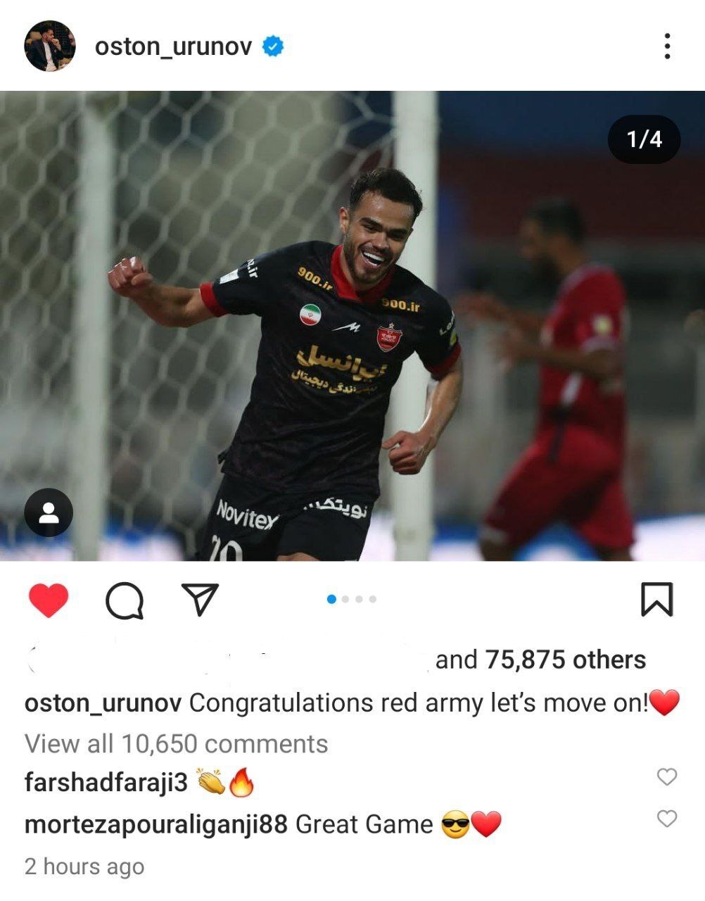 واکنش ارونوف به پیروزی پرسپولیس در قائمشهر