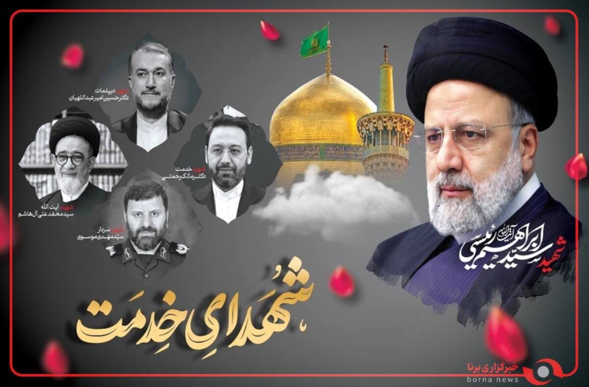 تصاویر هوایی از تشییع پیکر رئیس‌جمهور و همراهان ایشان در تبریز