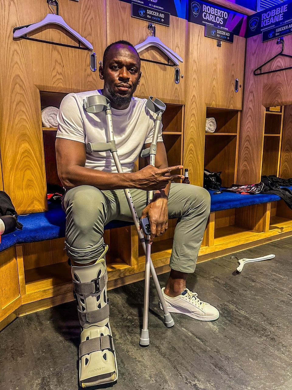 مصدومیت عجیب برای یوسین بولت در فوتبال!