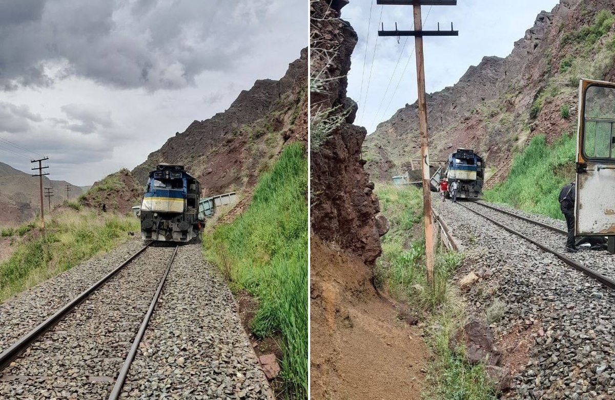 حادثه خروج از ریل قطار باری در نزدیکی مرز رازی ، ۲ مصدوم داشت