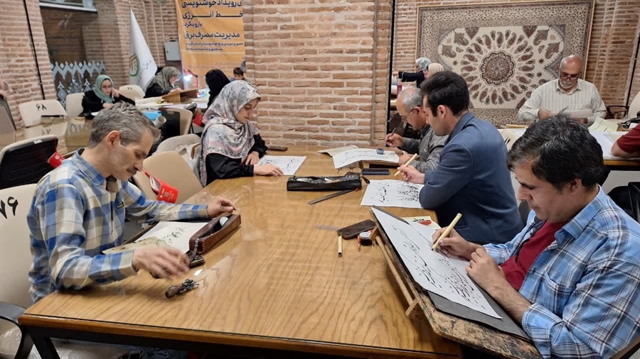  هنر خوشنویسی از ابزارهای تاثیرگذار برای انتقال پیام مصرف بهینه برق است