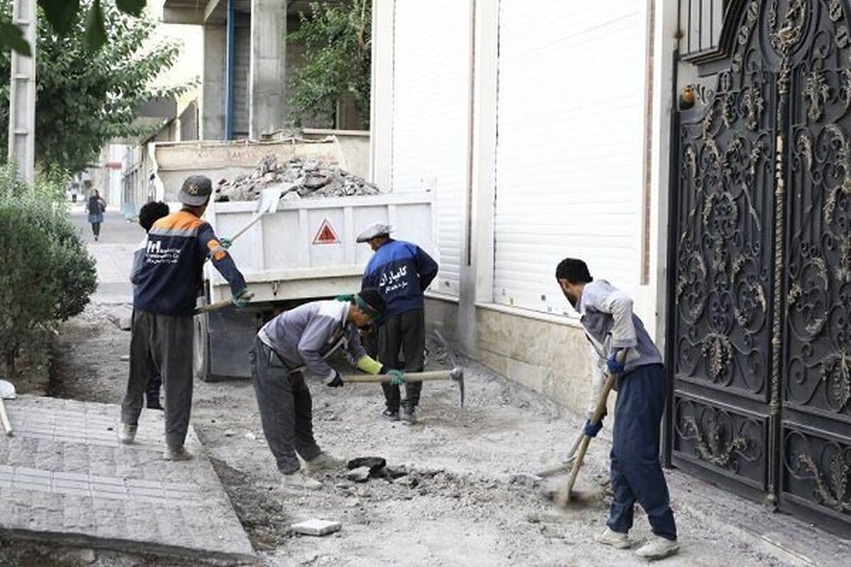 پیشرفت ۷۵ درصدی طرح الگوی خدمت در چهار معبر منتخب منطقه ۱۳ تهران