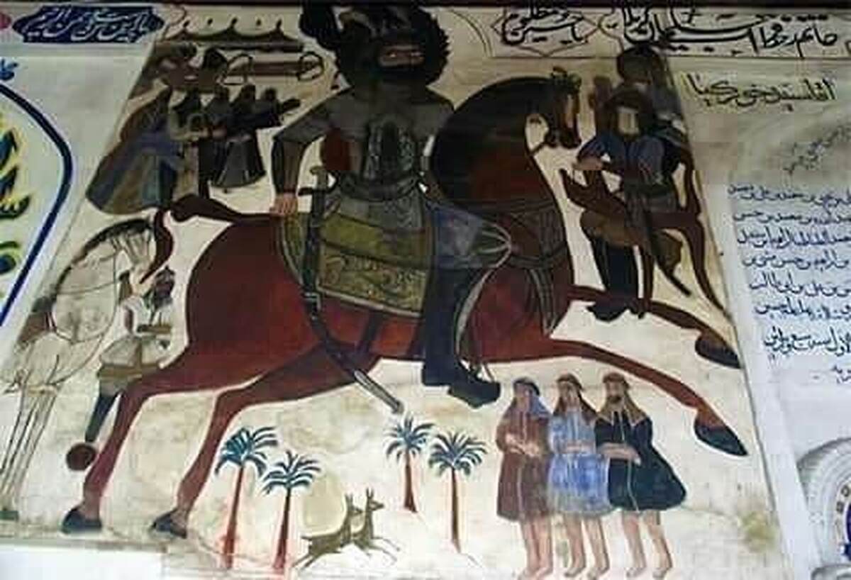 نقاشی عاشورایی دیواری (چهار اولیا از سادات کیایی قرن هشتم)