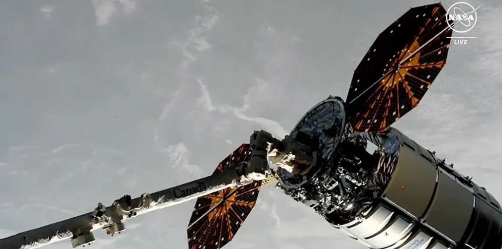 فضانوردان ۸۲۰۰ پوند علم و لوازم را تخلیه میکنند فضانوردان ۸۲۰۰ پوند علم و لوازم را تخلیه میکنند