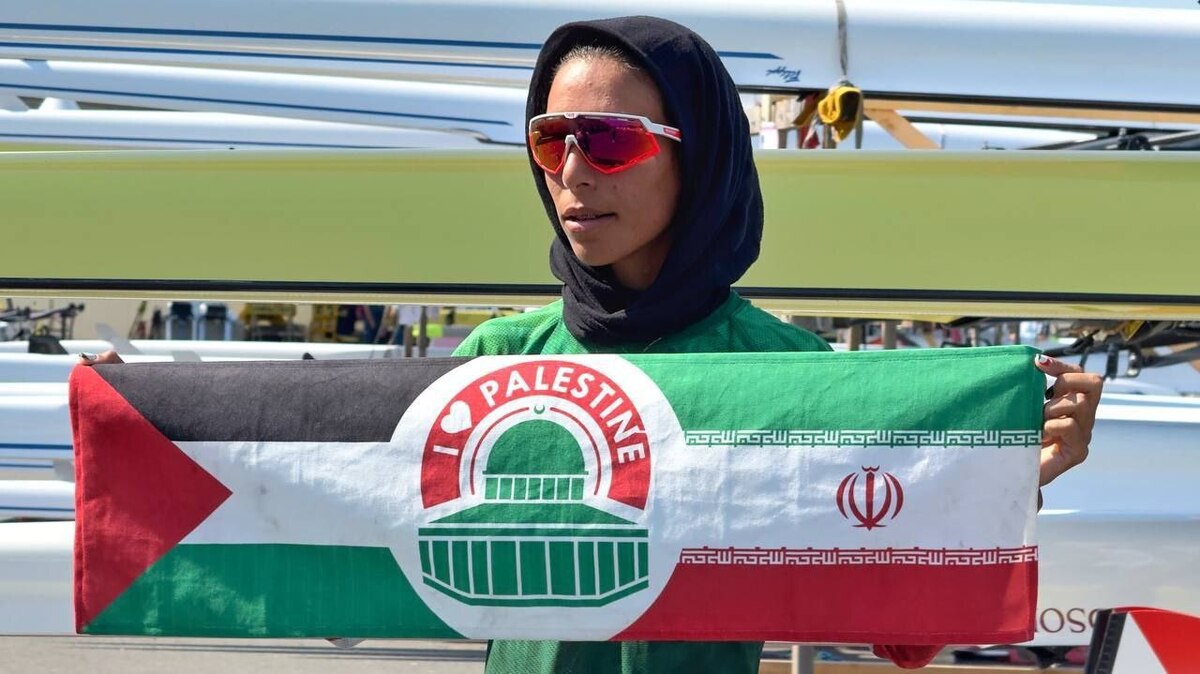 المپیک 2024 پاریس / قایقران بانوی ایرانی مدافع مردم فلسطین شد