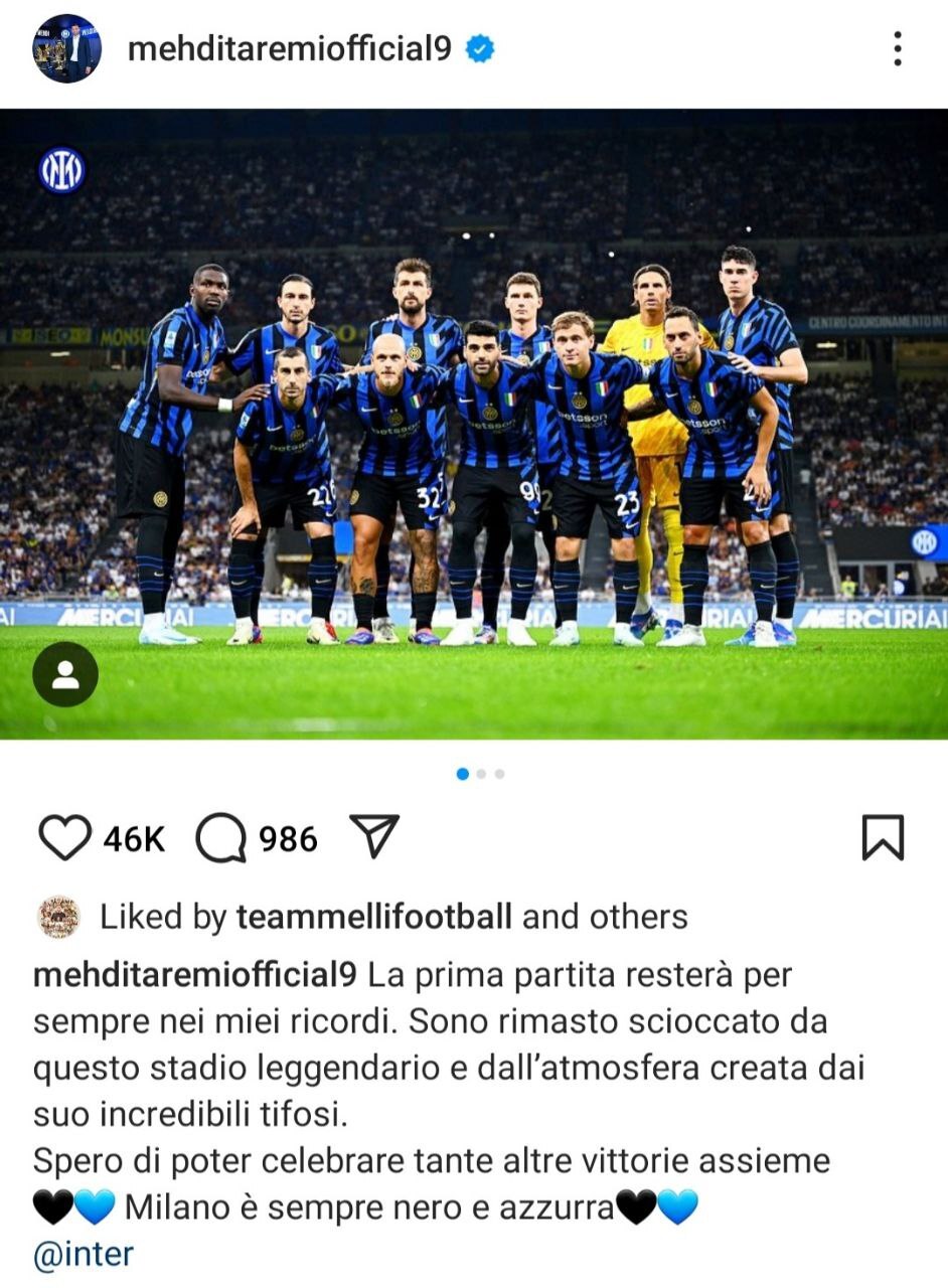 واکنش جالب مهدی طارمی به اولین بازی در ورزشگاه افسانه ای سری A واکنش جالب مهدی طارمی به اولین بازی در ورزشگاه افسانه ای سری A