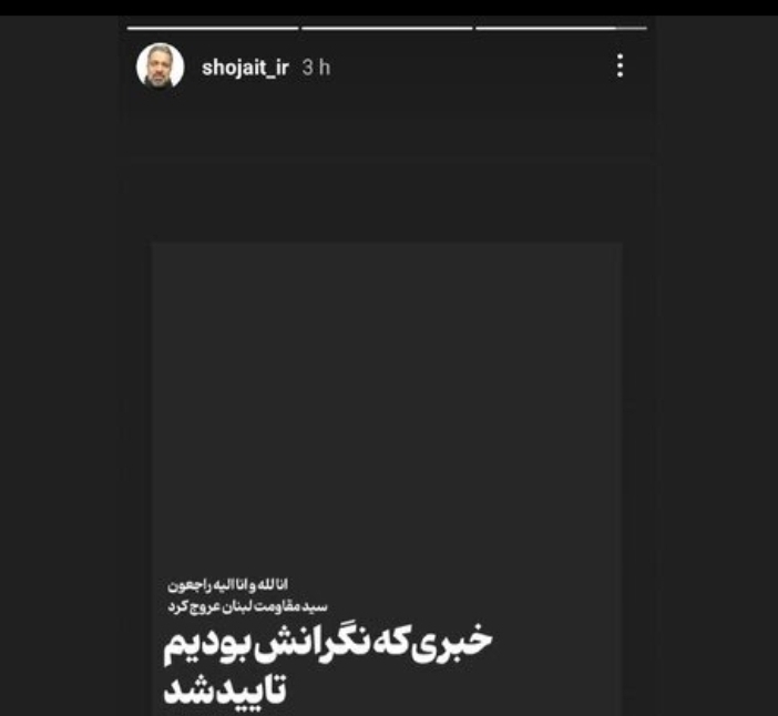 واکنش هنرمندان به شهادت سیدحسن نصرالله/ «سید صادق مقاومت»