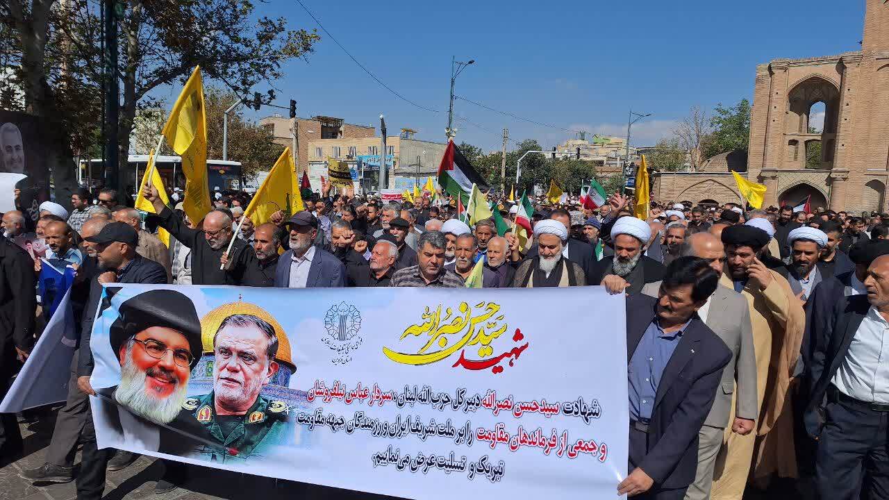 شعار مرگ بر اسرائیل در استان قزوین طنین انداز شد