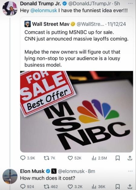 ایلان ماسک مالک شبکه تلویزیونی MSNBC می‌شود؟