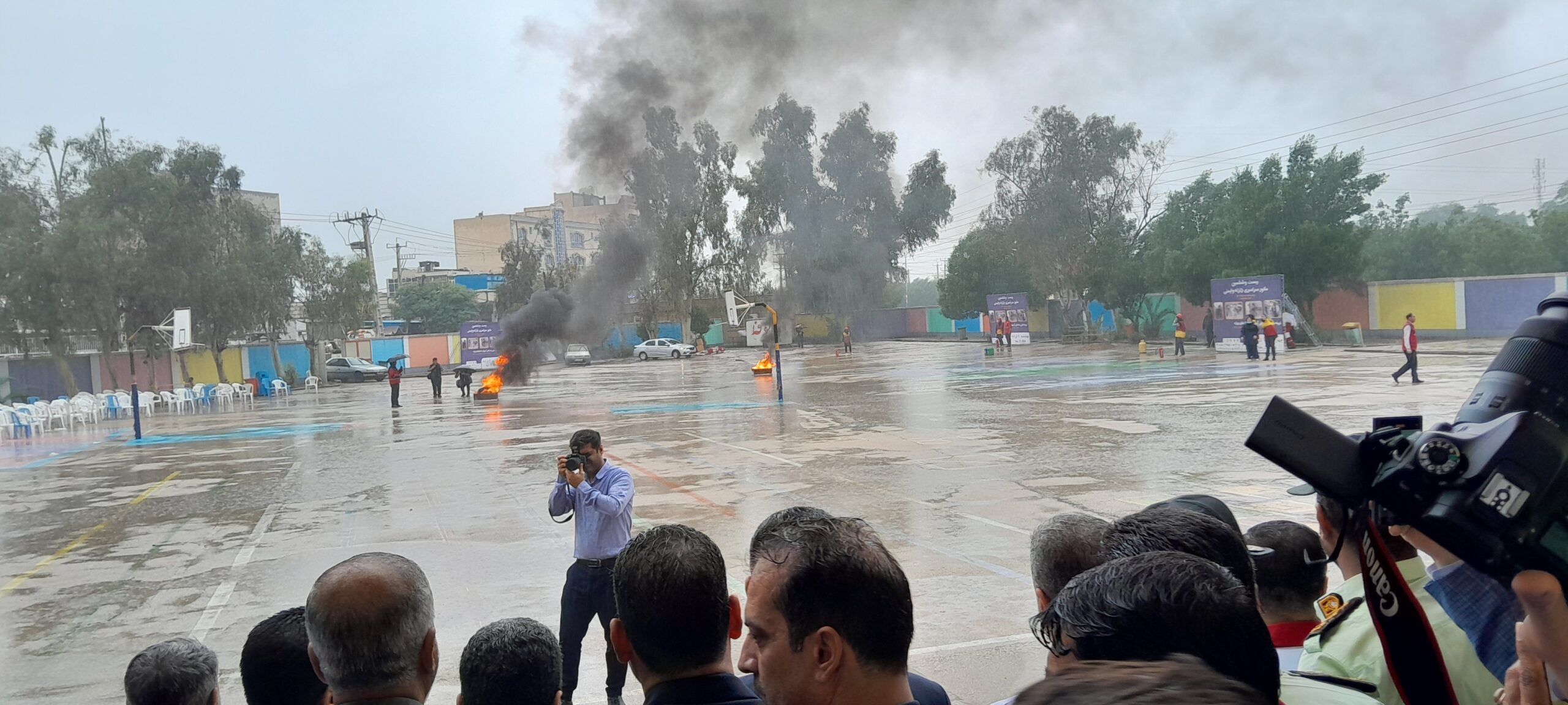 برگزاری مانور زلزله در مدارس خوزستان همراه با بارش های پاییزی