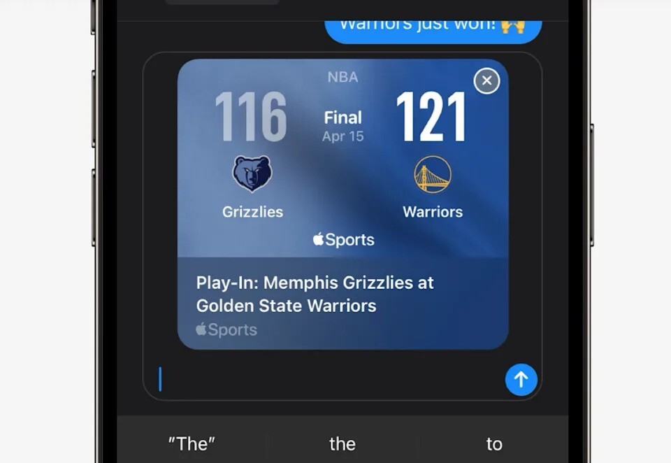 اپل چت‌های ورزشی را با کارت‌های دیجیتال جذاب‌تر کرد