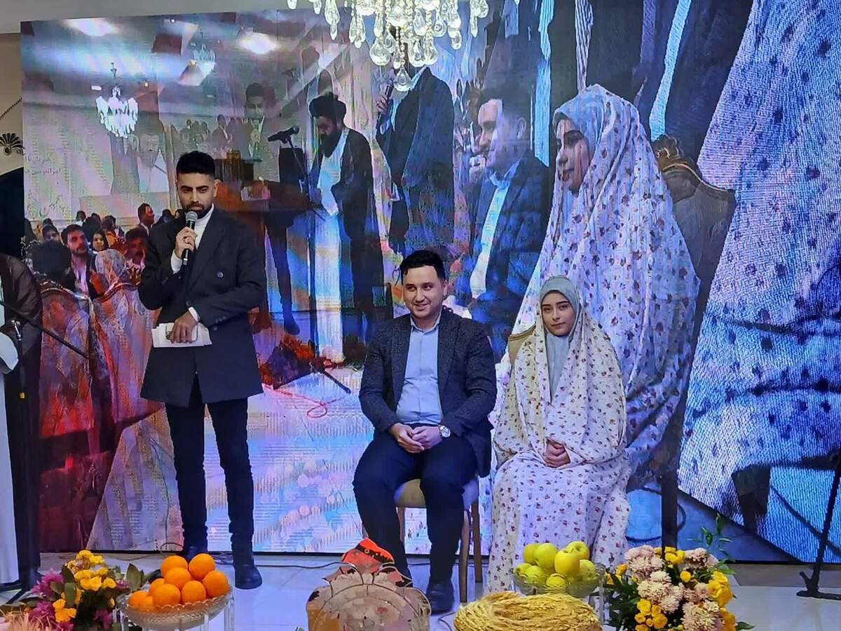 جشن ازدواج ۳۵ زوج علی آبادکتول به مناسب میلاد حضرت علی(ع)