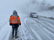 بارش برف در چهارمحال و بختیاری شدت گرفت