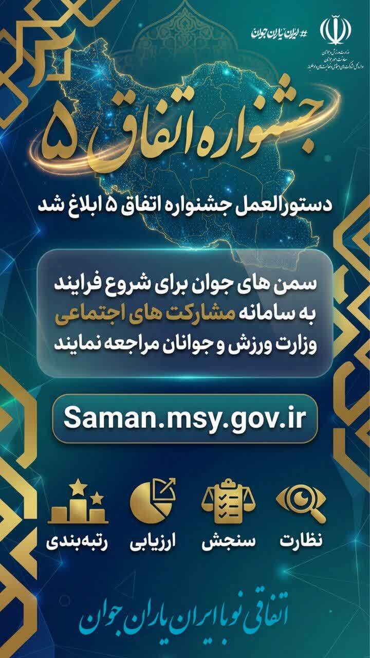 آغاز فرآیند پنجمین دوره جشنواره ملی «اتفاق» با محوریت سمن‌های جوانان