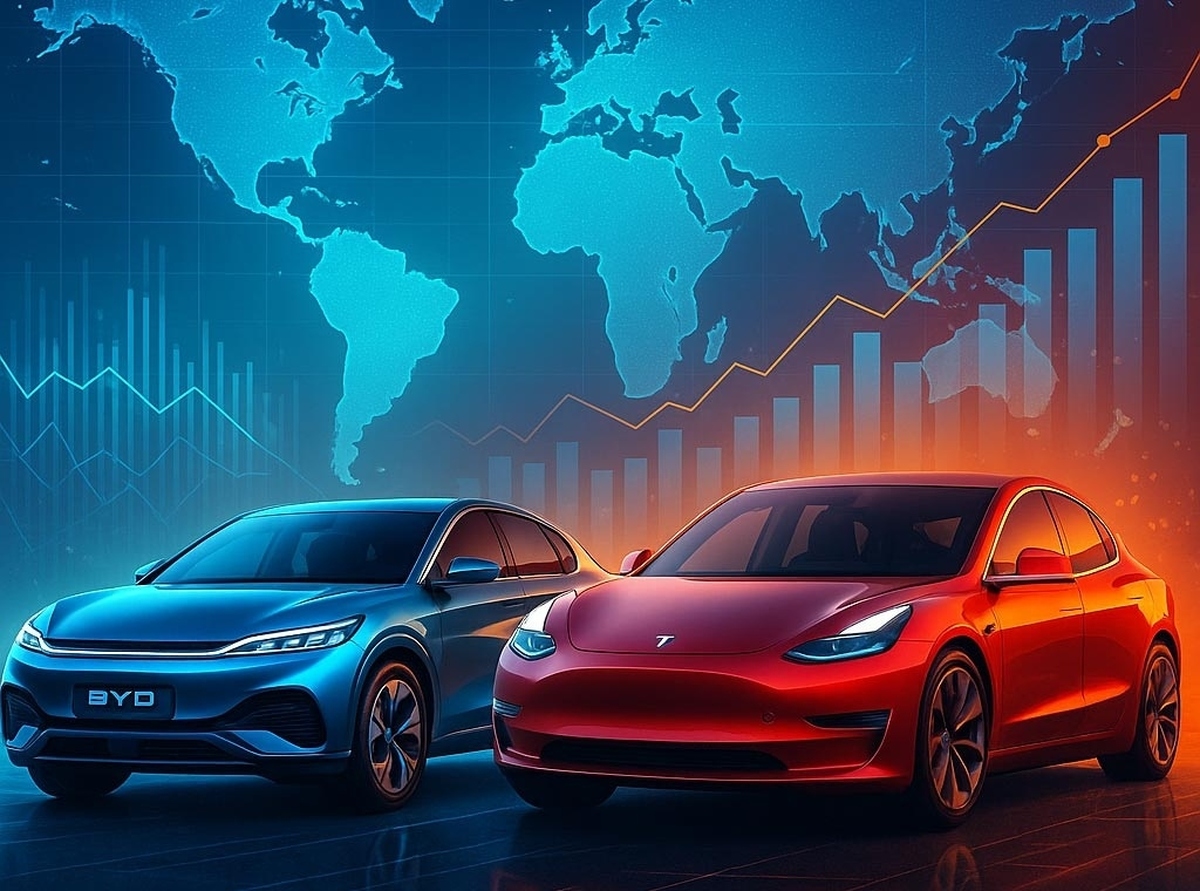 بی‌وای‌دی در فروش سالانه خودروهای برقی از تسلا پیشی گرفت