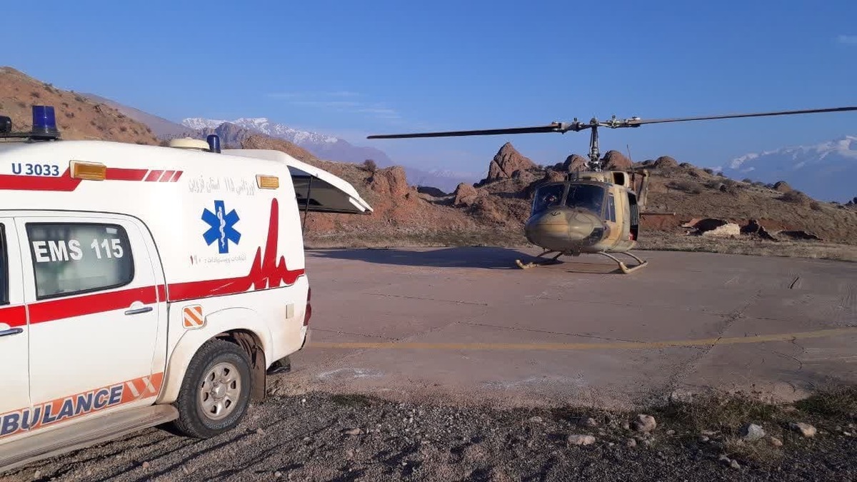نجات جان زن بیمار در الموت شرقی با اورژانس هوایی 