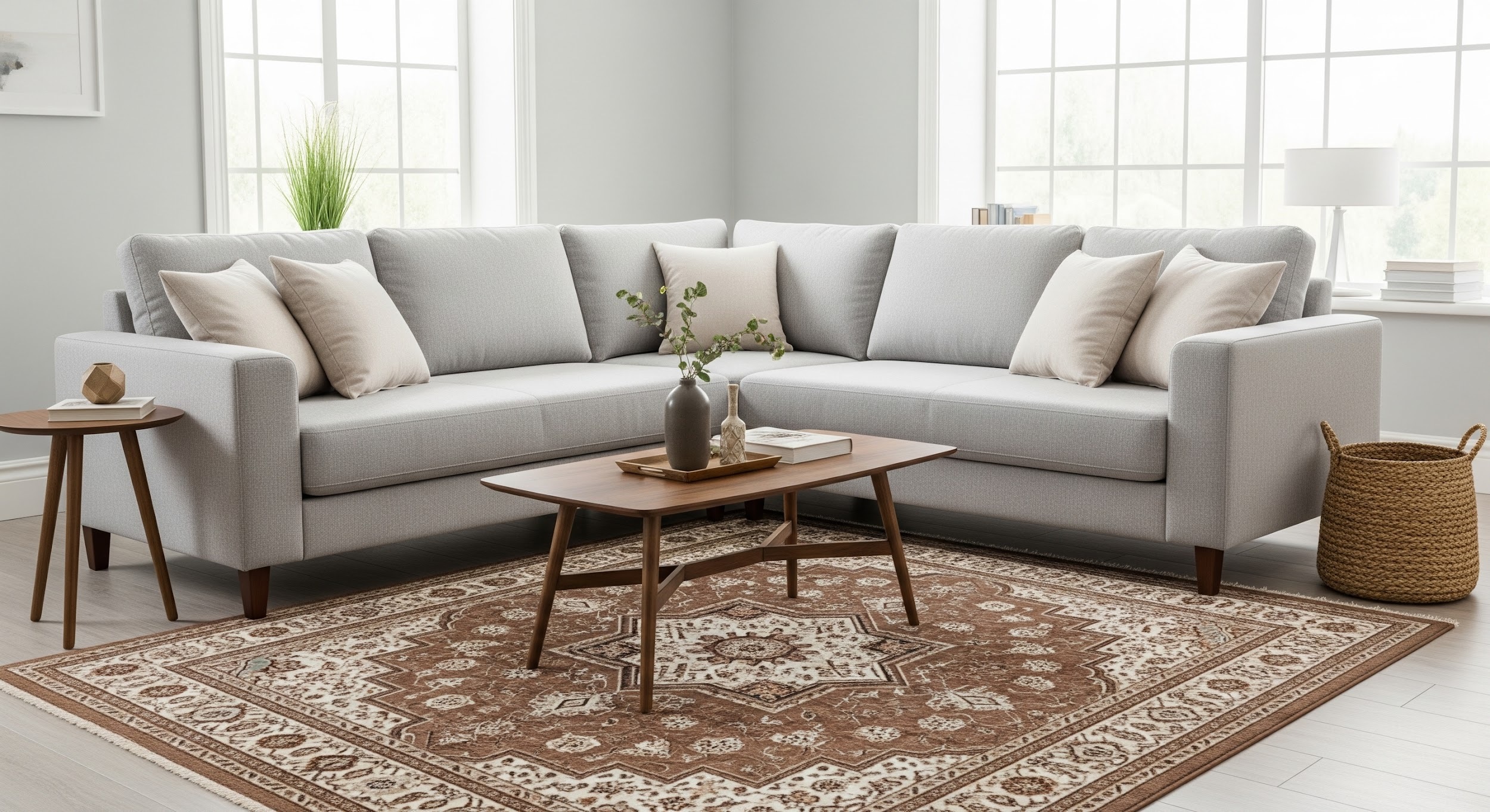 مبل طوسی با فرش گردویی ست میشه؟ مبل طوسی با فرش گردویی ست میشه؟