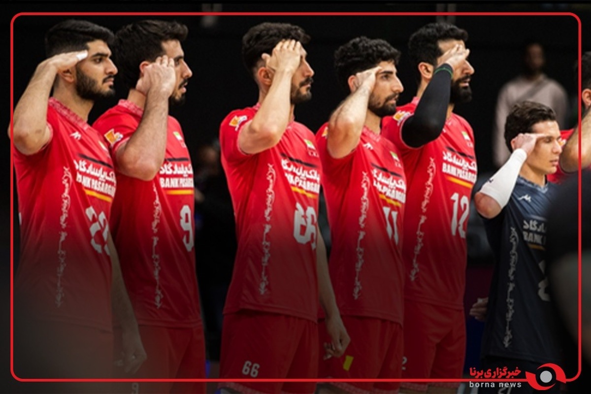 سلام نظامی ملی پوشان والیبال پیش از دیدار مقابل اسلوونی